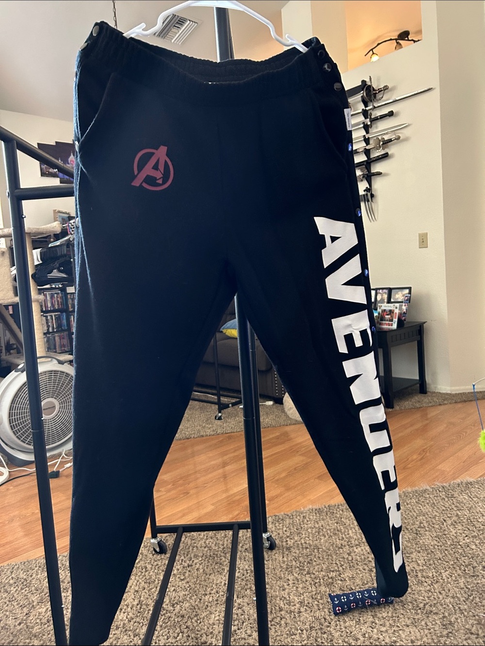 Our Universe (Her Universe) Marvel Avengers sweatpants with full-leg buttons